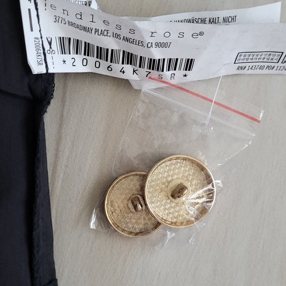 Endless Rose Black high waist skirt with Gold metal buttons - Picture 5 of 8